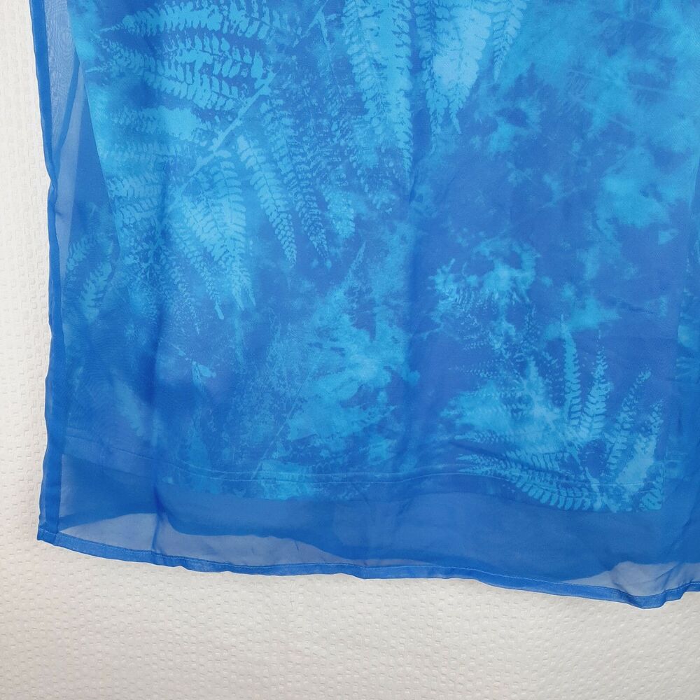 Adidas Women Ocean Elements Tank Top Blue Chiffon Mesh Activewear Top Size S - Picture 12 of 12